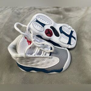 Jordan Kids White, Gray, and Blue Sneakers